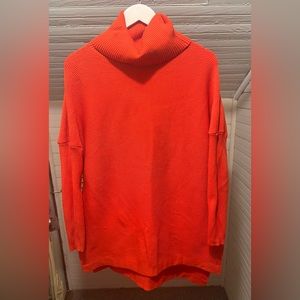 ANRABESS Women's Turtleneck Batwing Sleeve Spilt Hem Knit Tunic Sweater